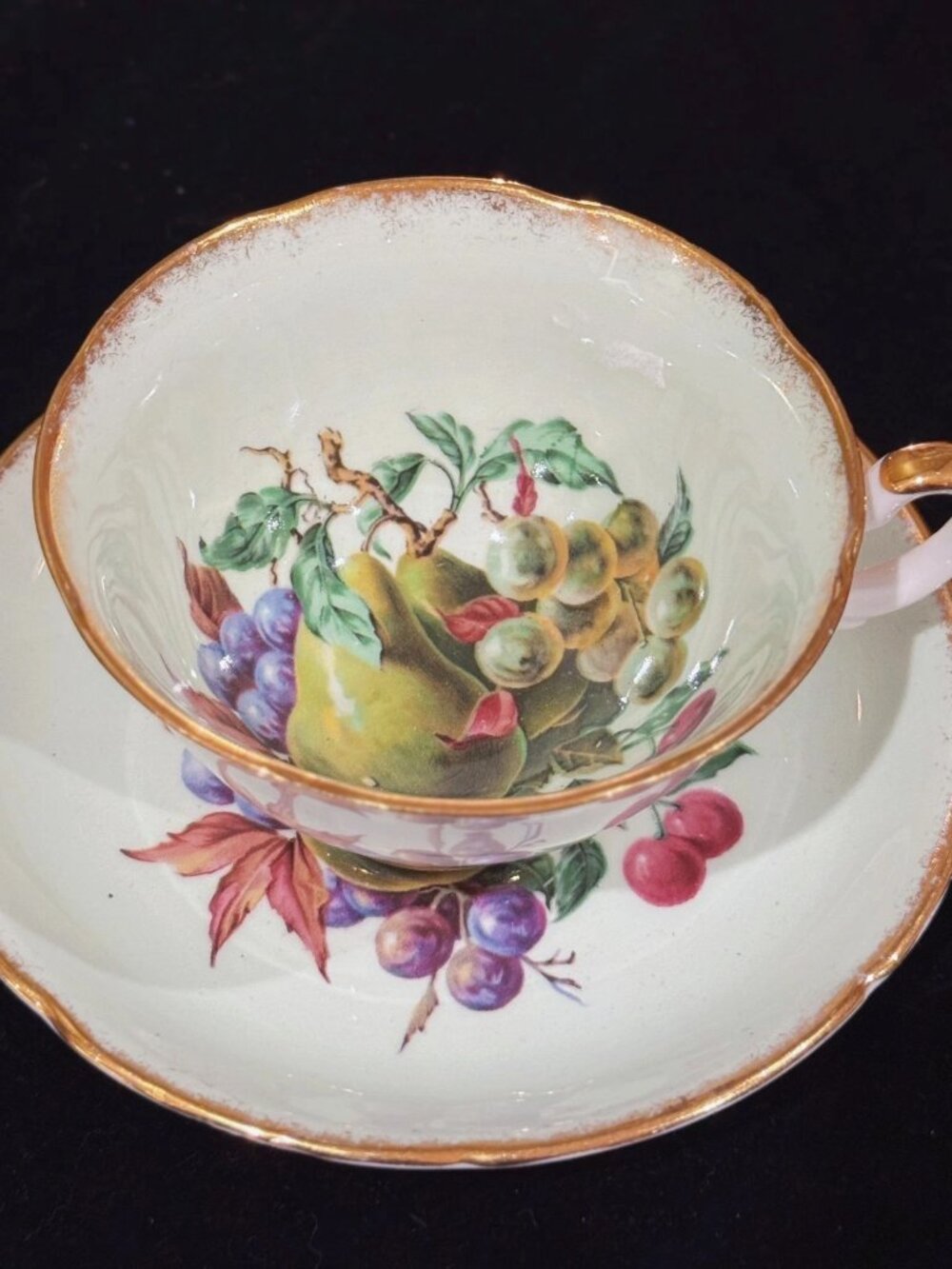 Royal Grafton Fruit Teacup Saucer Vintage